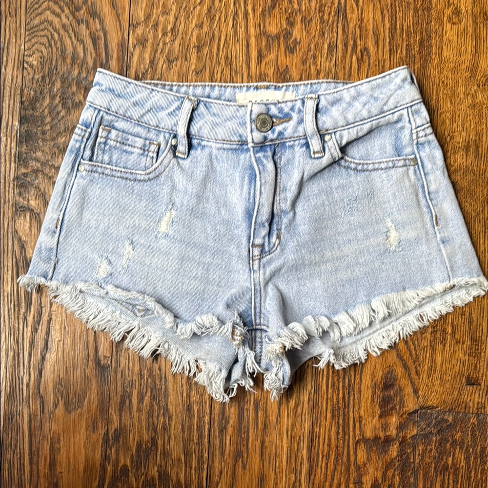 PacSun High Rise Festival Distressed Jean Shorts